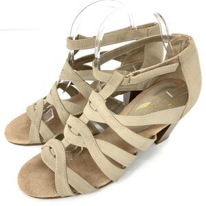 Aerosoles Size 9 Comfort Stacked Heel Nude Sandal